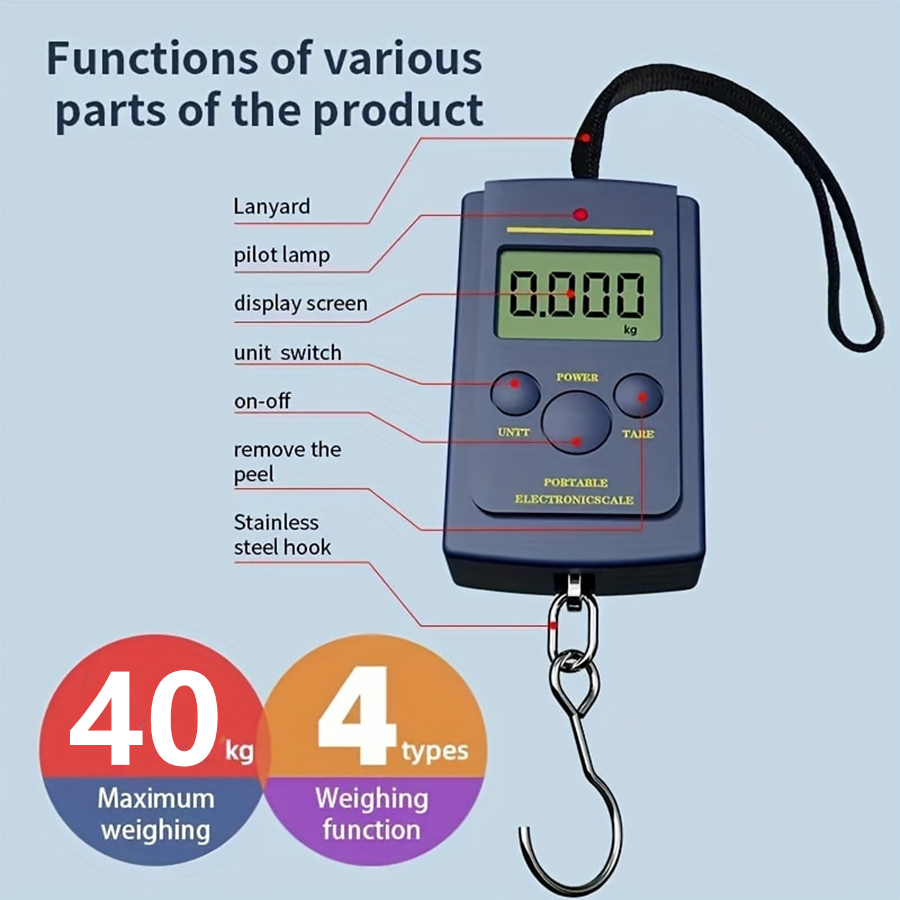 Fishing Equipment Basics - 40kg Multifunctional Mini Electronic Digital Portable
