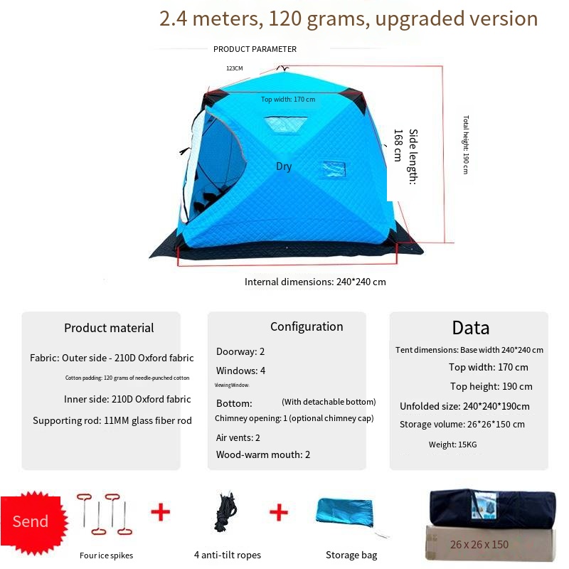Snow Fishing House Cold-proof  - đánh giá và giá Fishing Equipment You Need