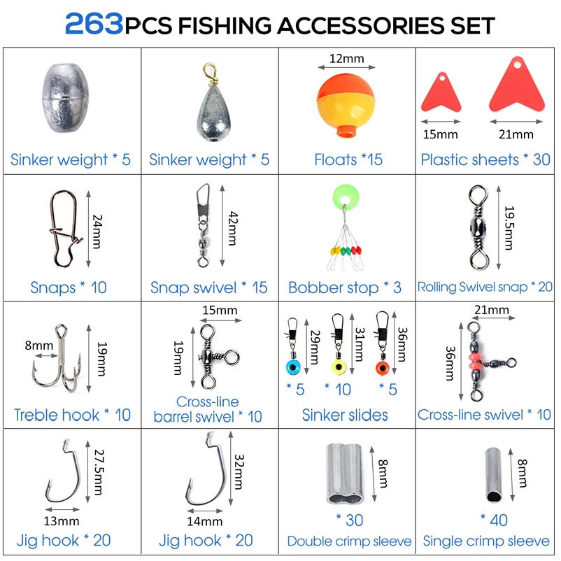 263pcs Outdoor Fishing Accesso - đánh giá và giá Fishing Equipment Basics
