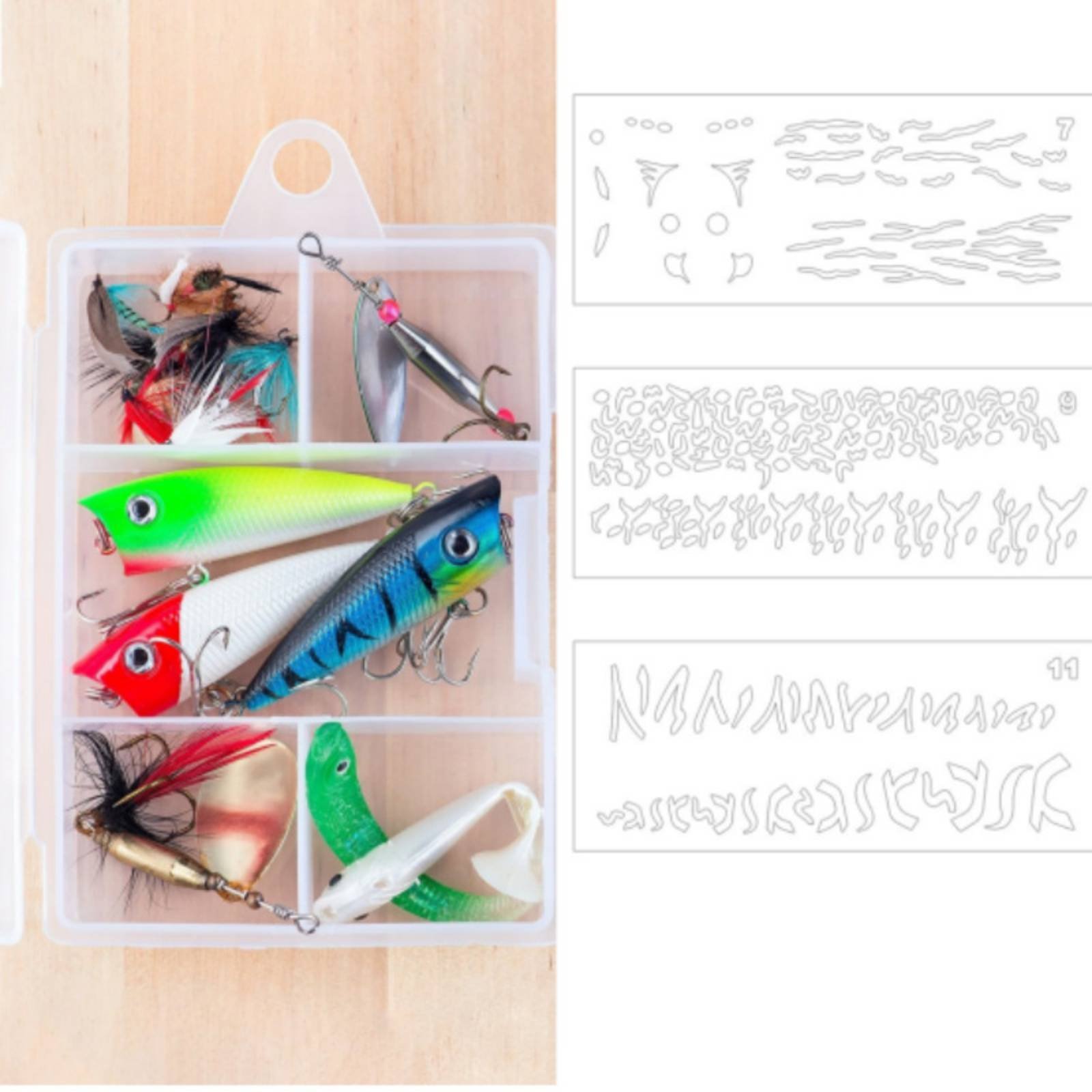 Lure Painting Template DIY Lur - đánh giá và giá Fishing Lure