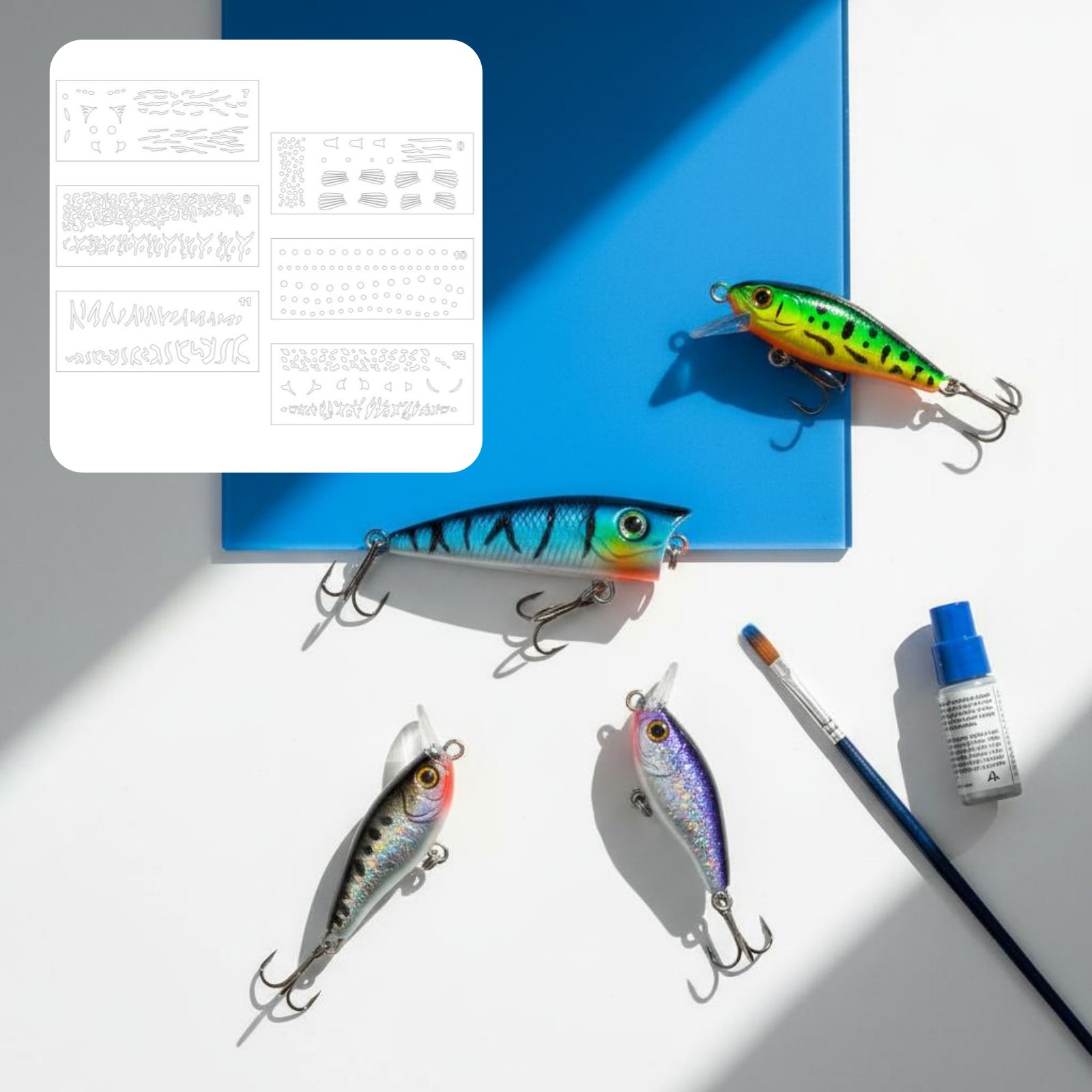 Lure Painting Template DIY Lur - đánh giá và giá Fishing Lure